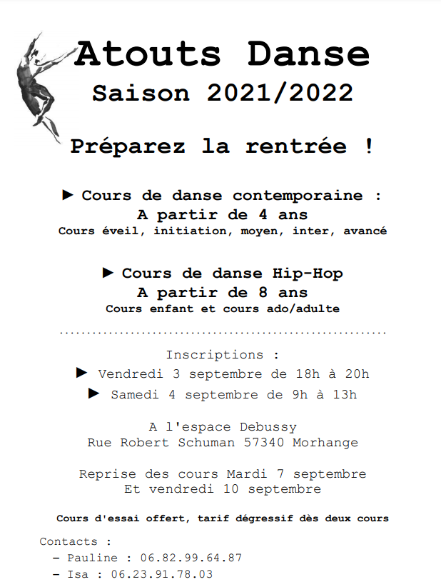 Inscription Atouts danse